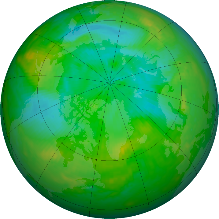 Arctic ozone map for 09 August 1981